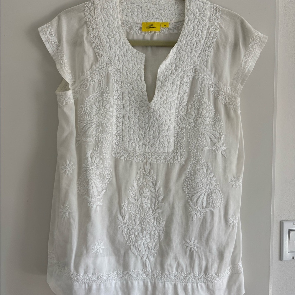Roller Rabbit Embroidered Faith Top